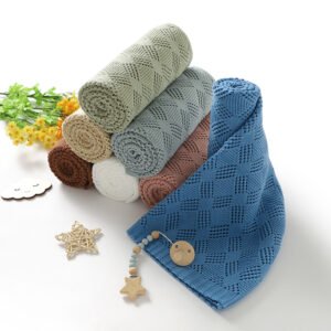 High Quality Baby Knitted Blanket Solid Color Mimixiong