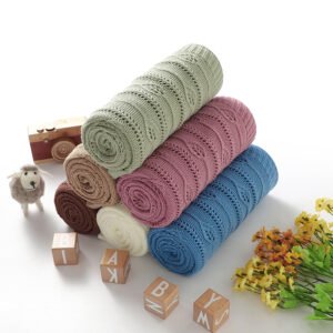 High Quality Baby Knitted Blanket Hollow Out Mimixiong