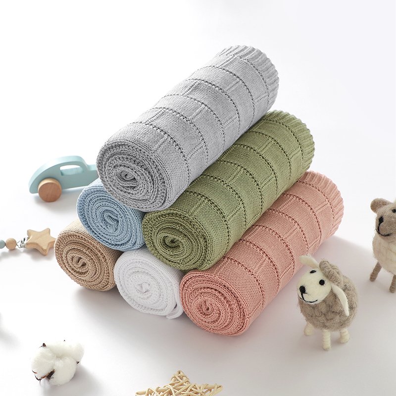 Swaddle Wrap Bedding Blanket Baby Knitted Blanket Mimixiong
