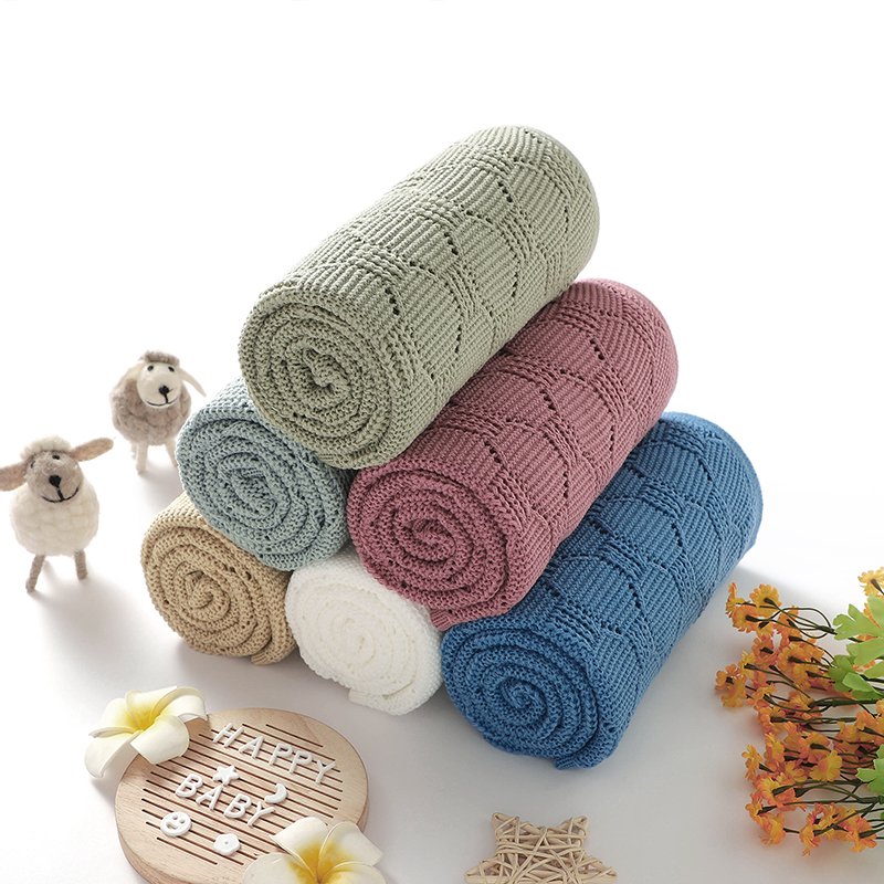 Knitted 100% Acrylic Newborn Baby Blanket Mimixiong