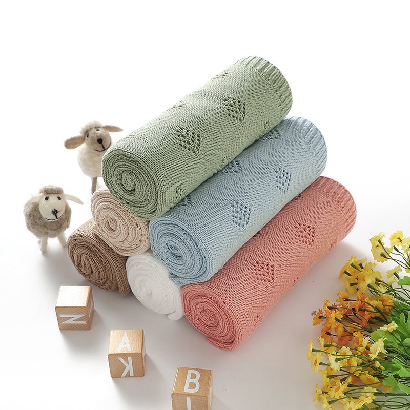 Cotton Yarn Cozy Baby Swaddle Blankets Mimixiong