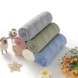 Infant Oeko-tex Swaddle Solid Pattern Throw Blanket Mimixiong