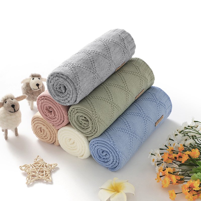 Infant Oeko-tex Swaddle Solid Pattern Throw Blanket Mimixiong
