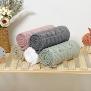 Knit Blanket Infant 100% Cotton Soft Mimixiong