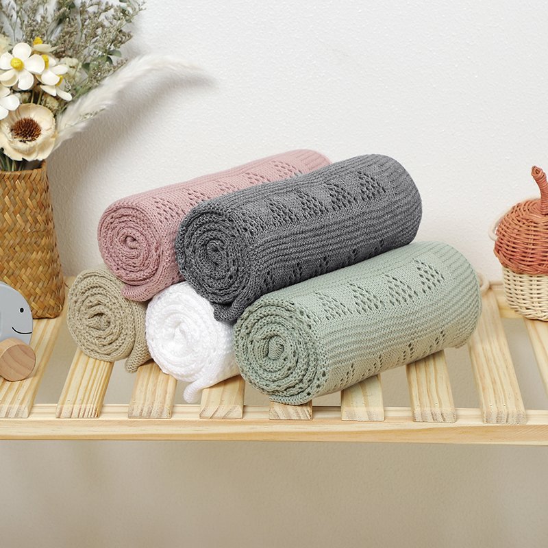 Knit Blanket Infant 100% Cotton Soft Mimixiong