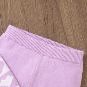 Love Heart Knitted Baby Sweater & Flared Pant Set Baby Clothing Mimixiong