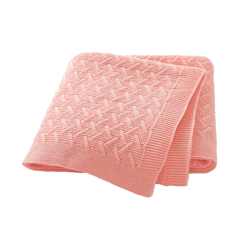Hot Sale100% Cotton Solid Color Baby Knitted Blanket Mimixiong
