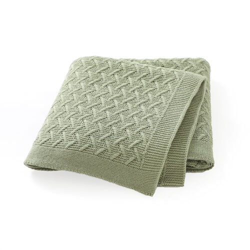 Hot Sale100% Cotton Solid Color Baby Knitted Blanket Mimixiong
