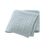Hot Sale100% Cotton Solid Color Baby Knitted Blanket Mimixiong
