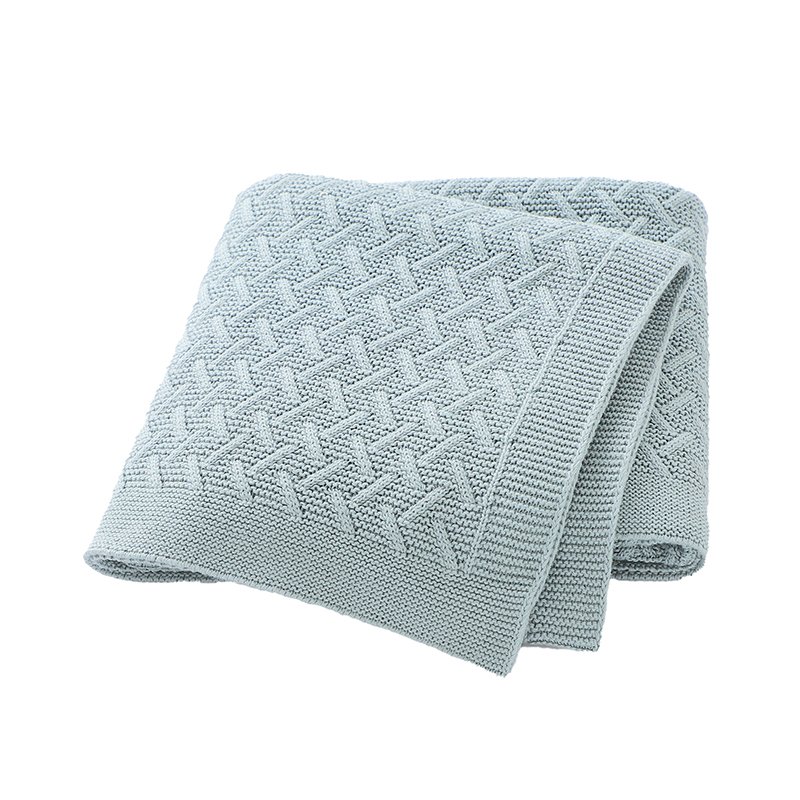 Hot Sale100% Cotton Solid Color Baby Knitted Blanket Mimixiong