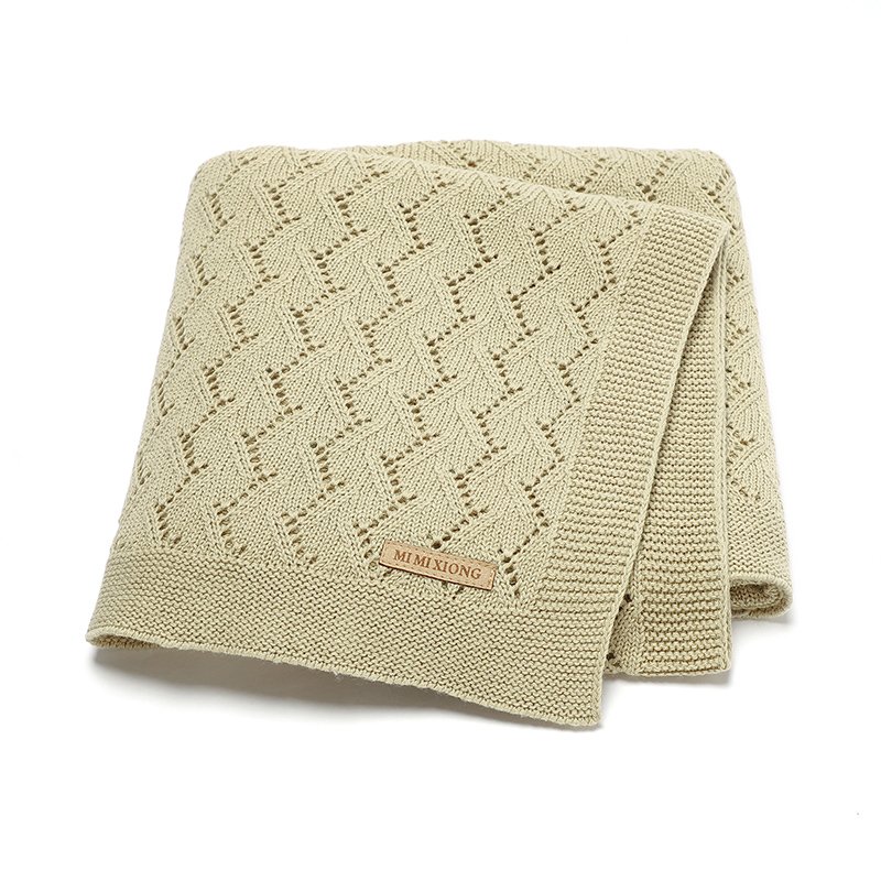 Throw Bedding Cotton Swaddle Crochet Baby Blanket Mimixiong