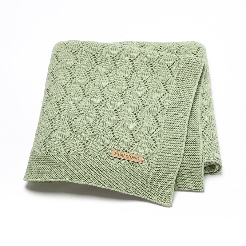 Throw Bedding Cotton Swaddle Crochet Baby Blanket Mimixiong