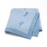 Knitted Musical Note Patterned  Baby Blankets Mimixiong