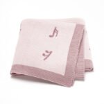 Knitted Musical Note Patterned  Baby Blankets Mimixiong