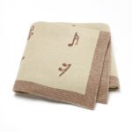 Knitted Musical Note Patterned  Baby Blankets Mimixiong