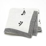 Knitted Musical Note Patterned  Baby Blankets Mimixiong
