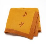 Knitted Musical Note Patterned  Baby Blankets Mimixiong