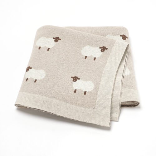 Cotton Blanket Animal Lamb Pattern Baby Products Mimixiong