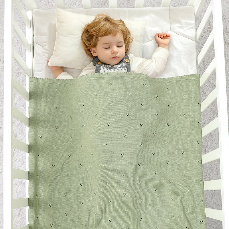 Cotton Blankets Knitted Baby Swaddle Wrap Mimixiong