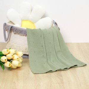 Cotton Blankets Knitted Baby Swaddle Wrap Mimixiong