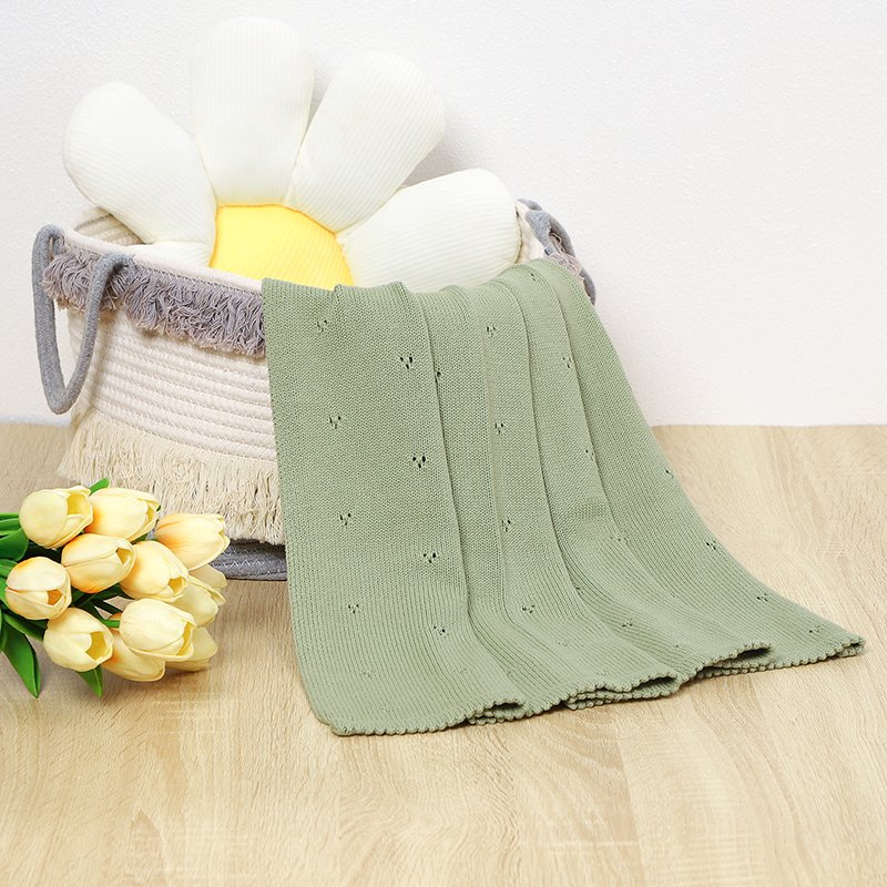 Cotton Blankets Knitted Baby Swaddle Wrap Mimixiong