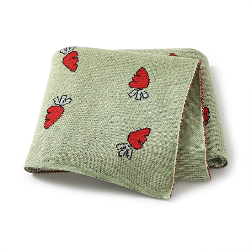 Jacquard Carrot Baby Cotton  Blanket Wraps Mimixiong