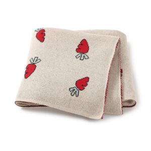 Jacquard Carrot Baby Cotton  Blanket Wraps Mimixiong