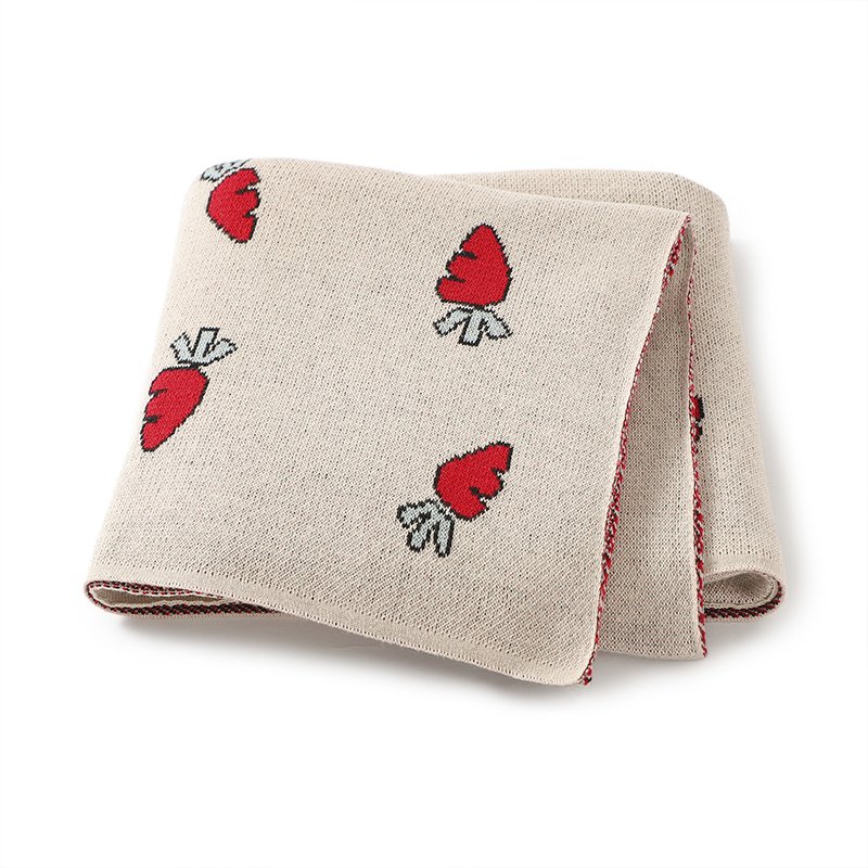 Jacquard Carrot Baby Cotton  Blanket Wraps Mimixiong