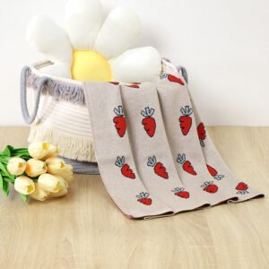Jacquard Carrot Baby Cotton  Blanket Wraps Mimixiong