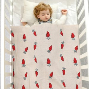 Jacquard Carrot Baby Cotton  Blanket Wraps Mimixiong