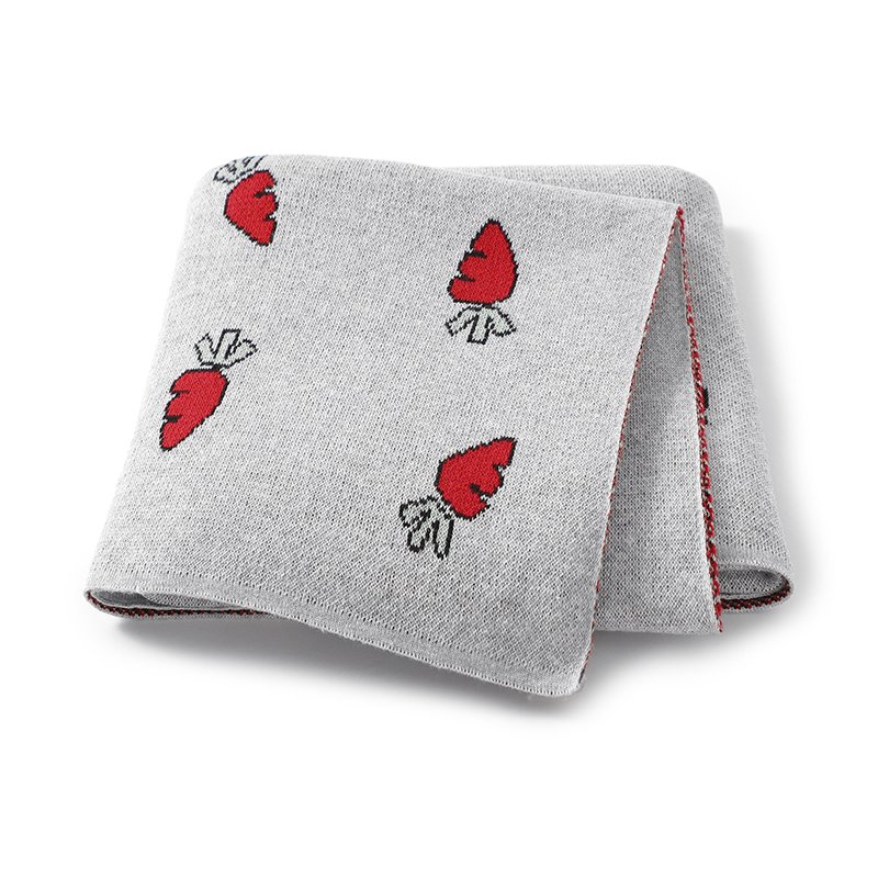 Jacquard Carrot Baby Cotton  Blanket Wraps Mimixiong