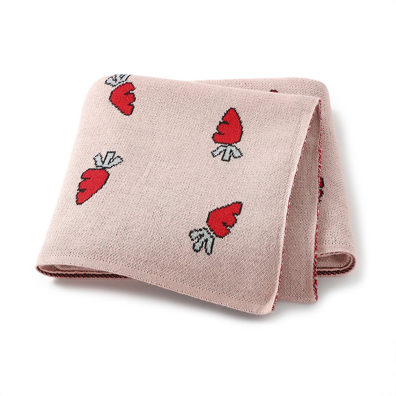 Jacquard Carrot Baby Cotton  Blanket Wraps Mimixiong