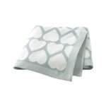 Heart Pattern Jacquard Baby Blanket for Newborns Mimixiong