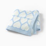 Heart Pattern Jacquard Baby Blanket for Newborns Mimixiong