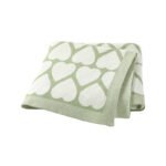 Heart Pattern Jacquard Baby Blanket for Newborns Mimixiong