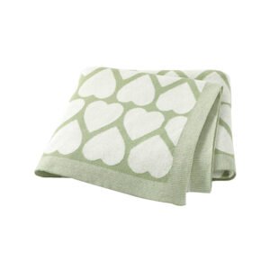 Heart Pattern Jacquard Baby Blanket for Newborns Mimixiong