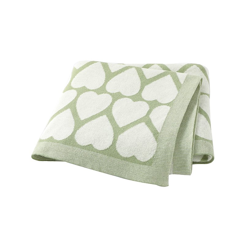 Heart Pattern Jacquard Baby Blanket for Newborns Mimixiong