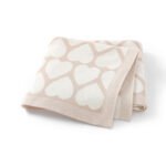 Heart Pattern Jacquard Baby Blanket for Newborns Mimixiong