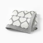Heart Pattern Jacquard Baby Blanket for Newborns Mimixiong