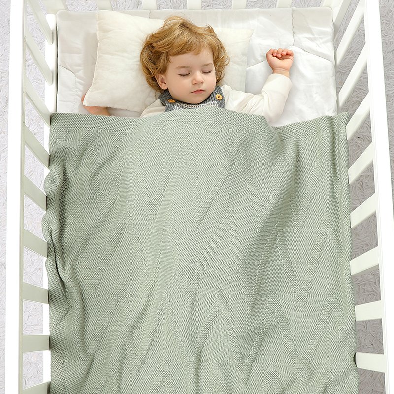 Knitted Newborn Stroller Wrap Swaddle Blankets Mimixiong