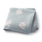 Fish Patterned Knitted Soft Cute Baby Blankets Mimixiong
