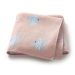 Fish Patterned Knitted Soft Cute Baby Blankets Mimixiong