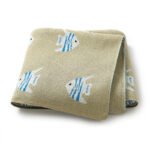 Fish Patterned Knitted Soft Cute Baby Blankets Mimixiong