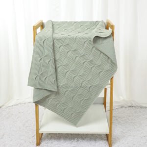 Knit Stroller Solid Yarn Swaddle Towel Blanket Mimixiong