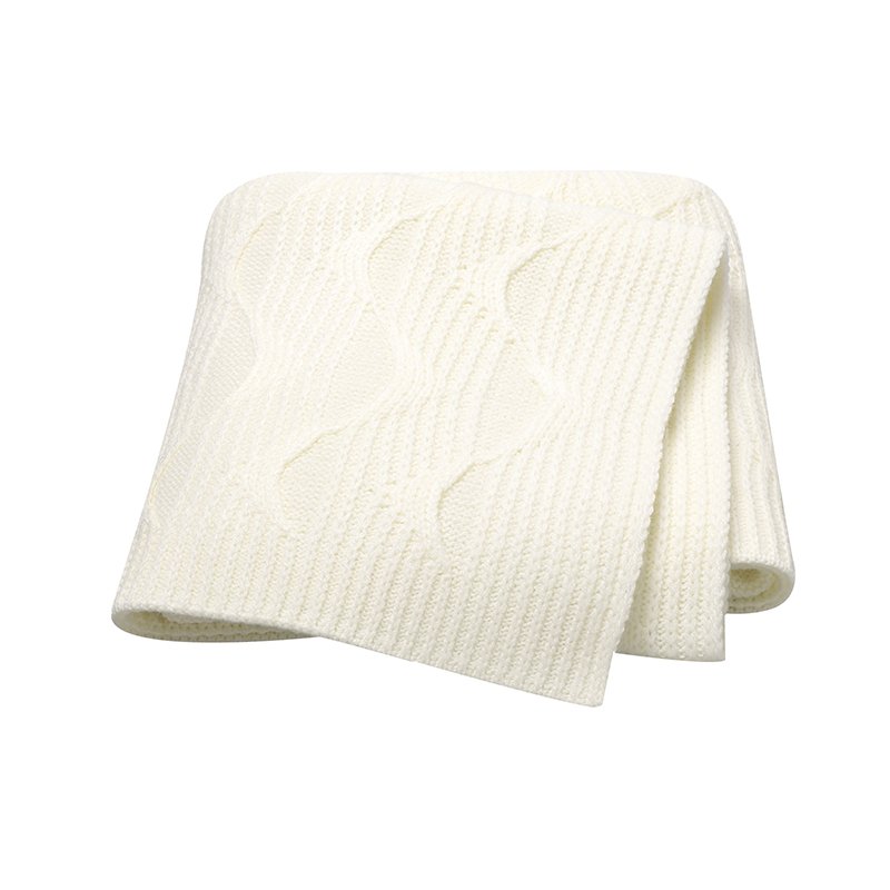 Knit Stroller Solid Yarn Swaddle Towel Blanket Mimixiong