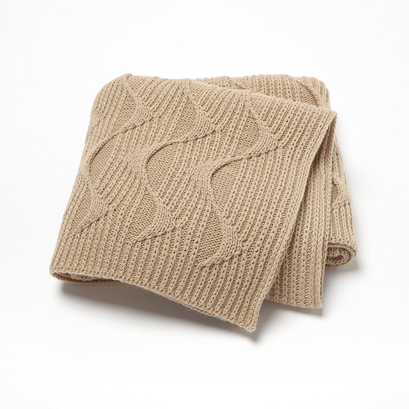 Knit Stroller Solid Yarn Swaddle Towel Blanket Mimixiong