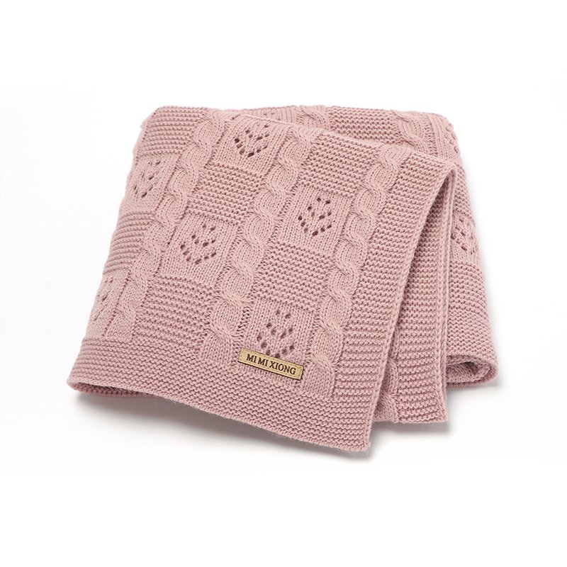 Hot Solid Color Knitted Baby Blanket Mimixiong