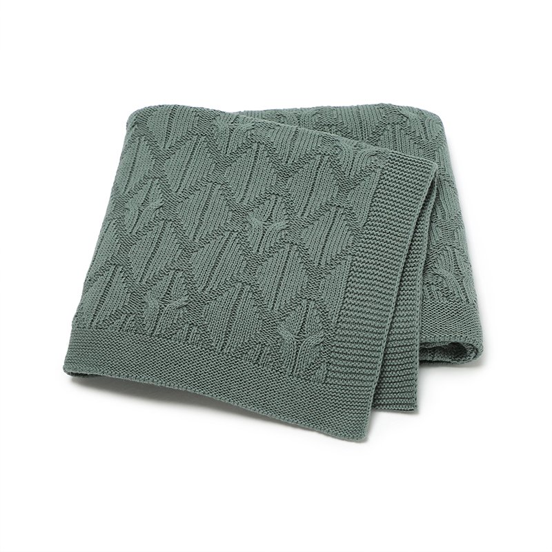 Cotton Plain Color Baby Knitted Swaddle Blanket Mimixiong