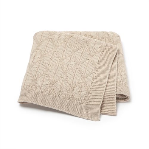 Cotton Plain Color Baby Knitted Swaddle Blanket Mimixiong
