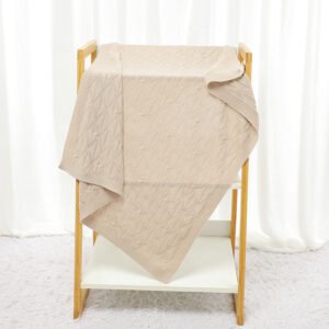 Cotton Plain Color Baby Knitted Swaddle Blanket Mimixiong